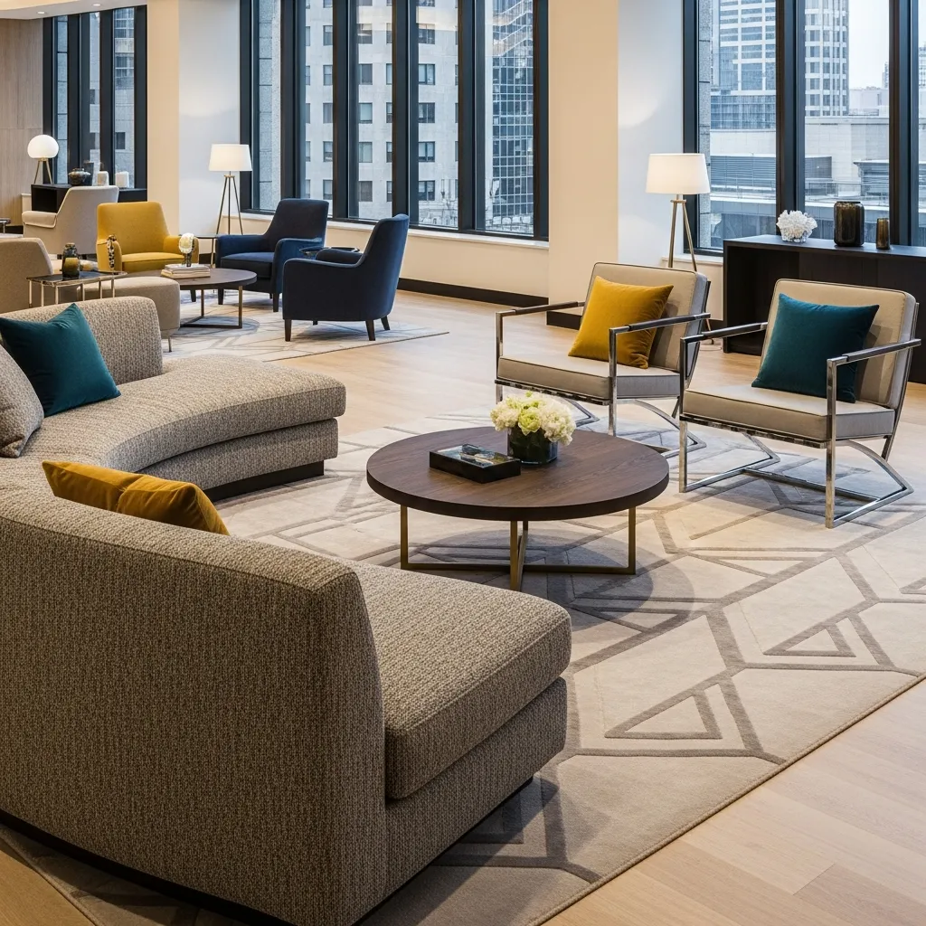 Elegant seating arrangements featuring modern chairs and comfortable seating options